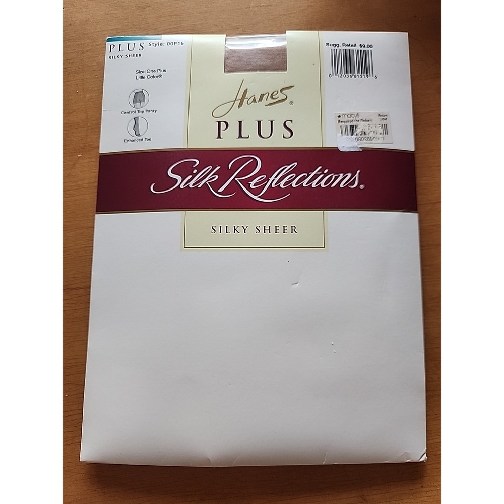Hanes Plus‎ Size Pantyhose Silk Reflections Sz 1 Plus Little Color Nude NOS